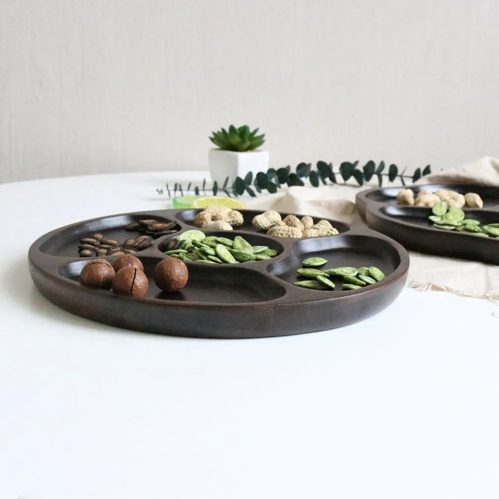 Tea Tray Wooden Plate Fruit Dessert Snack Candy Dining Bar Tableware | Дом и сад