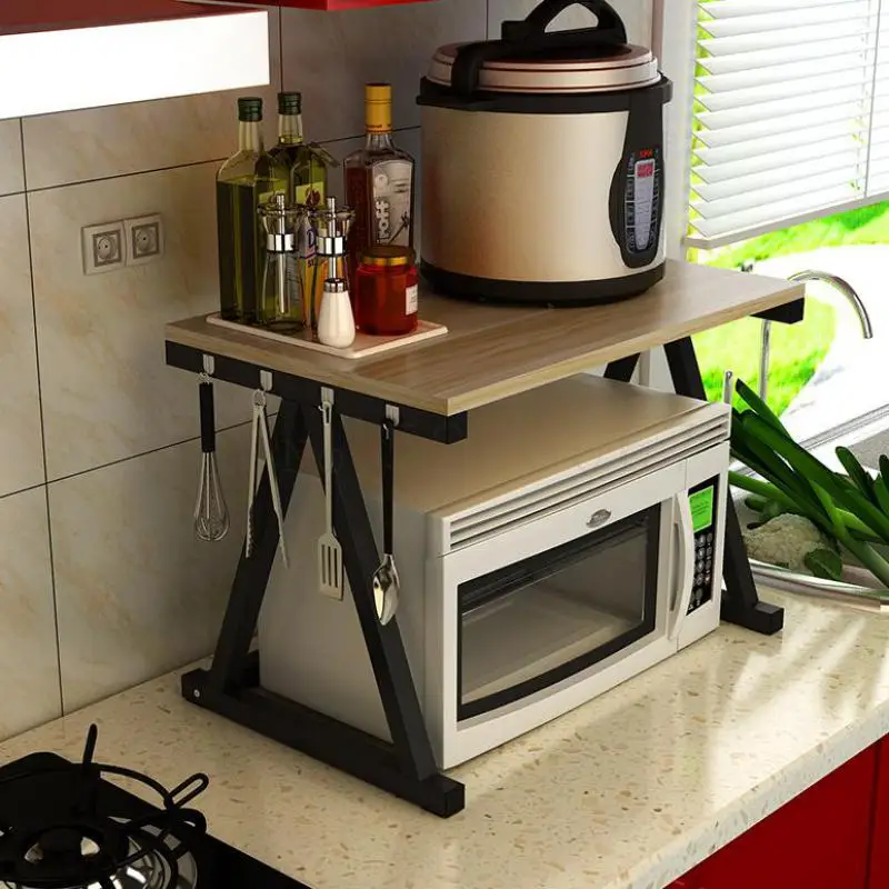 Кухонная полка для приема специй духовки Двухуровневая микроволновой печи