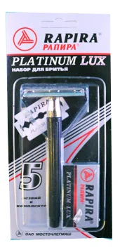 Rapira machine классич. + 5 лезв. Платинум Deluxe Plastic. Pen | Razor Blades