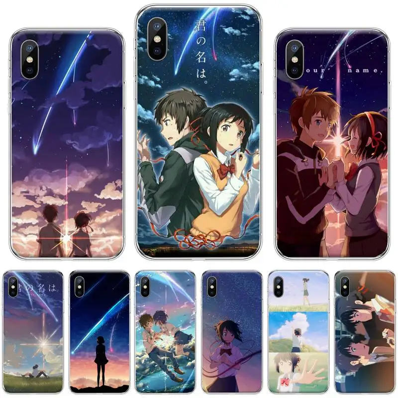 Аниме фильм ваше имя Япония окрашенные Bling Телефон чехол для iphone 4 4s 5 5s 5c se 6 6s 7 8 plus x