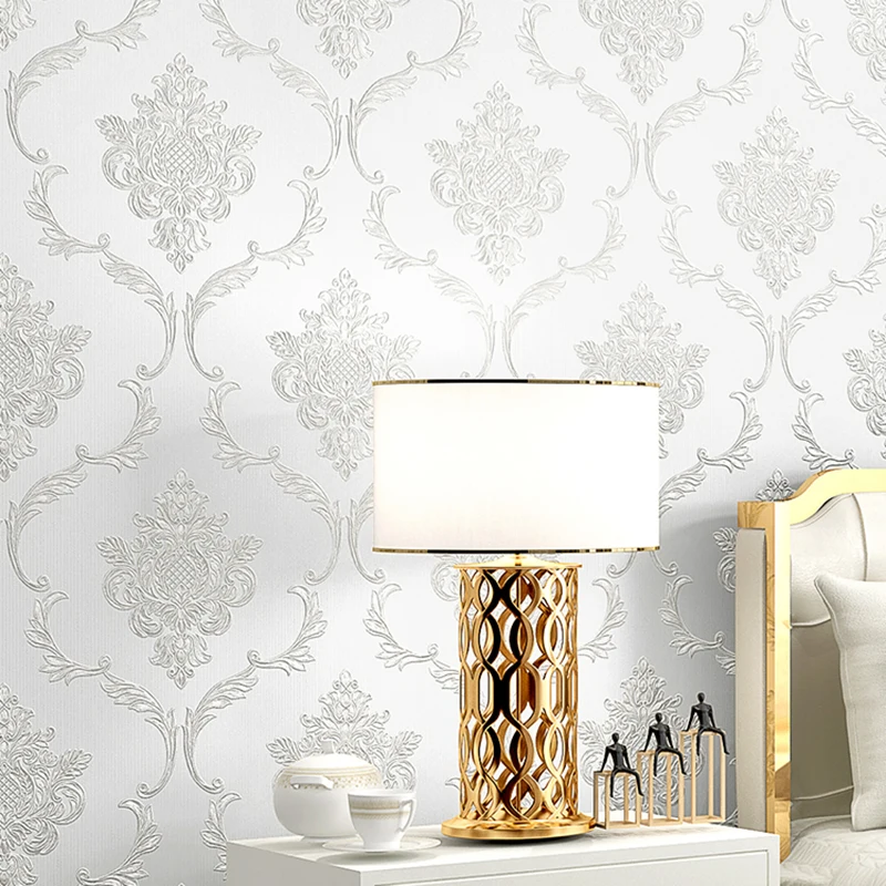 

European Style Wallpaper For Bedroom Walls 3D Damascus Non-woven Dining Living Room Sofa TV Background Wall Papers Home Decor