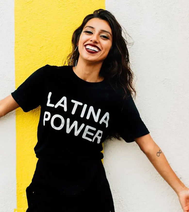 Футболка женская с принтом латина хлопковая Повседневная смешная рубашка топ