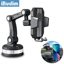 iBudim 2022 New Car Phone Holder Adjustable Suction Cup Car Mobile Phone Holder Stand GPS Bracket for iPhone 13 12 Xiaomi Redmi