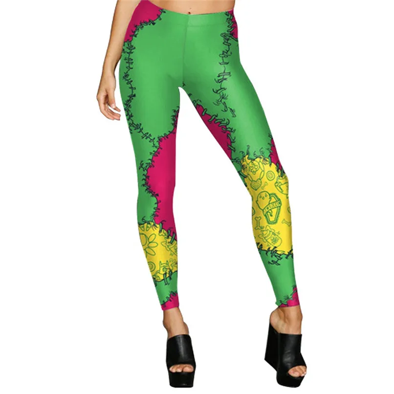 Leggings Одежда на Хэллоуин, леггинсы, Хэллоуин, сексуальные новые женские леггинсы, Призрак Череп, тыква, пальмовые стили, цифровая печать, Брюки J6 - Цвет: Leggings