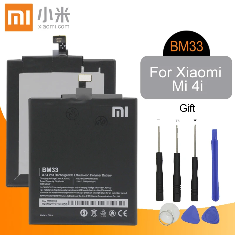 Для XIAO mi 4i батарея BM33 для Xiao mi 4i батарея celular смартфонов Xiao mi батарея запасная батарея 3120mAh