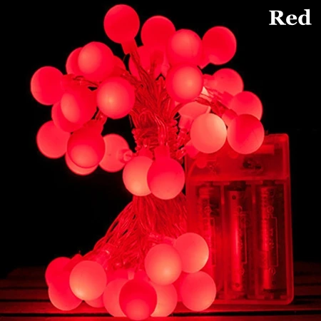 Red Гирлянда, светильник на батарейках s, 3 м, 5 м, 10 м, AA, на батарейках, светодиодный светильник на Рождество, для свадьбы, Рождества, свадьбы, праздника, вечеринки, украшения - Испускаемый цвет: Red