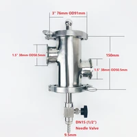 free shipping 376mmod91 gin basket set for distillation2side ports 1 538mmod50 5with filter of v 340mllength 150mmss304