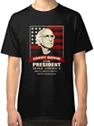 Черная футболка с надписью Larry David for President; футболки; одежда