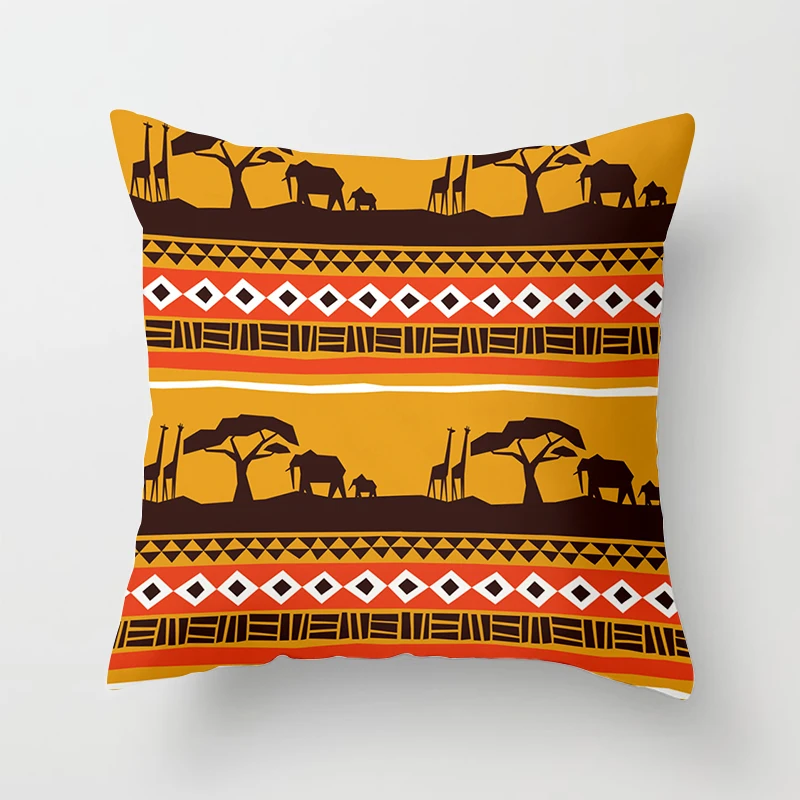 

African Style Pattern Sofa Decorative Cushion Cover Pillow Pillowcase Polyester 45*45 Throw Pillow Home Decor Pillowcover 40891