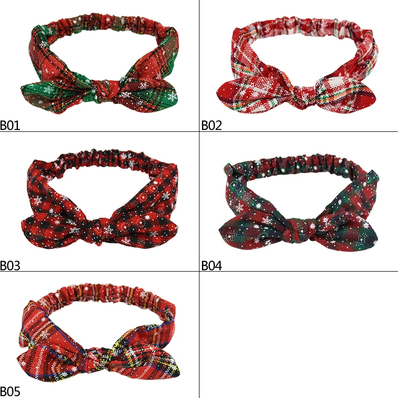 Счастливого Рождества аксессуары для волос повязка на голову с бантом новый год