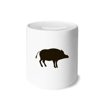 black boar cute animal portrayal money box saving banks ceramic coin case kids adults