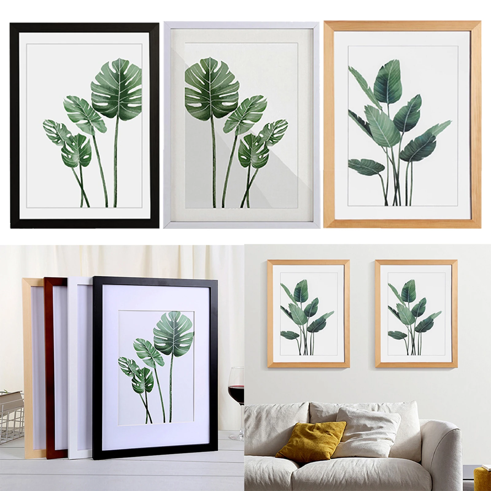 Деревянная фоторамка Настоящая стеклянная настенная подвесная для настенного и