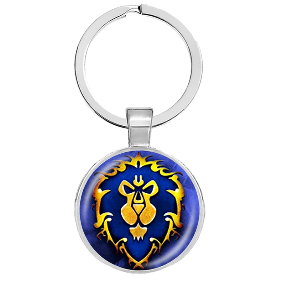 Горячая продажа BLZ игра World Of брелок для ключей Warcraft WOW логотип стекло фанатов