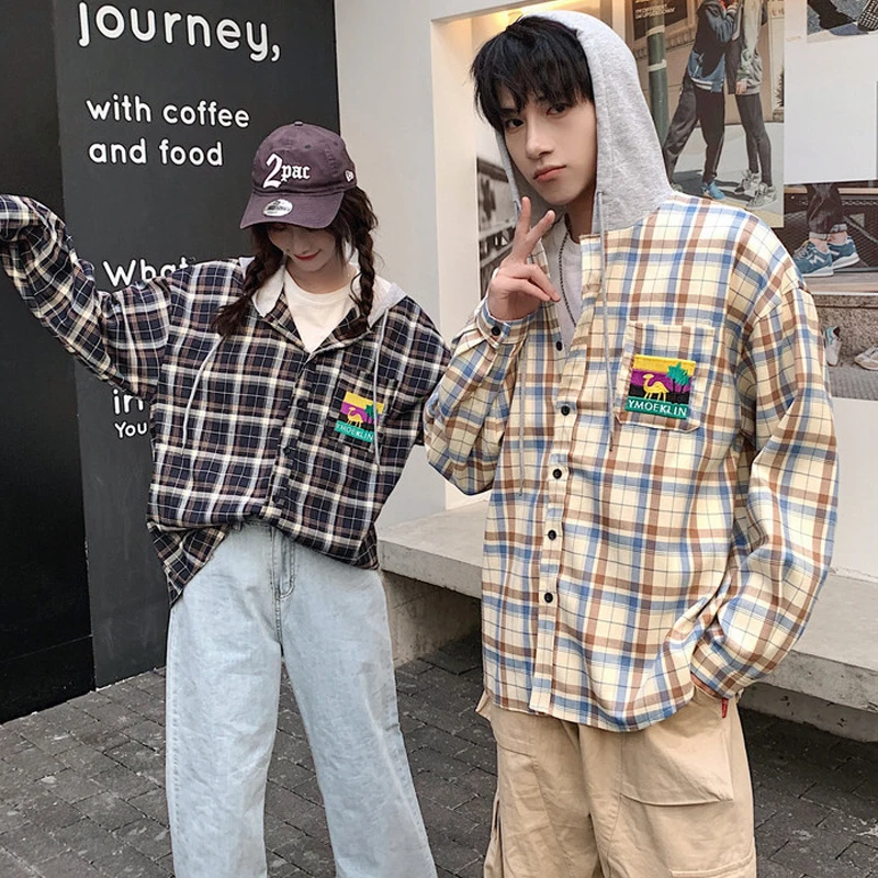 Осенняя тонкая клетчатая куртка для пар винтажный Кардиган с длинным рукавом