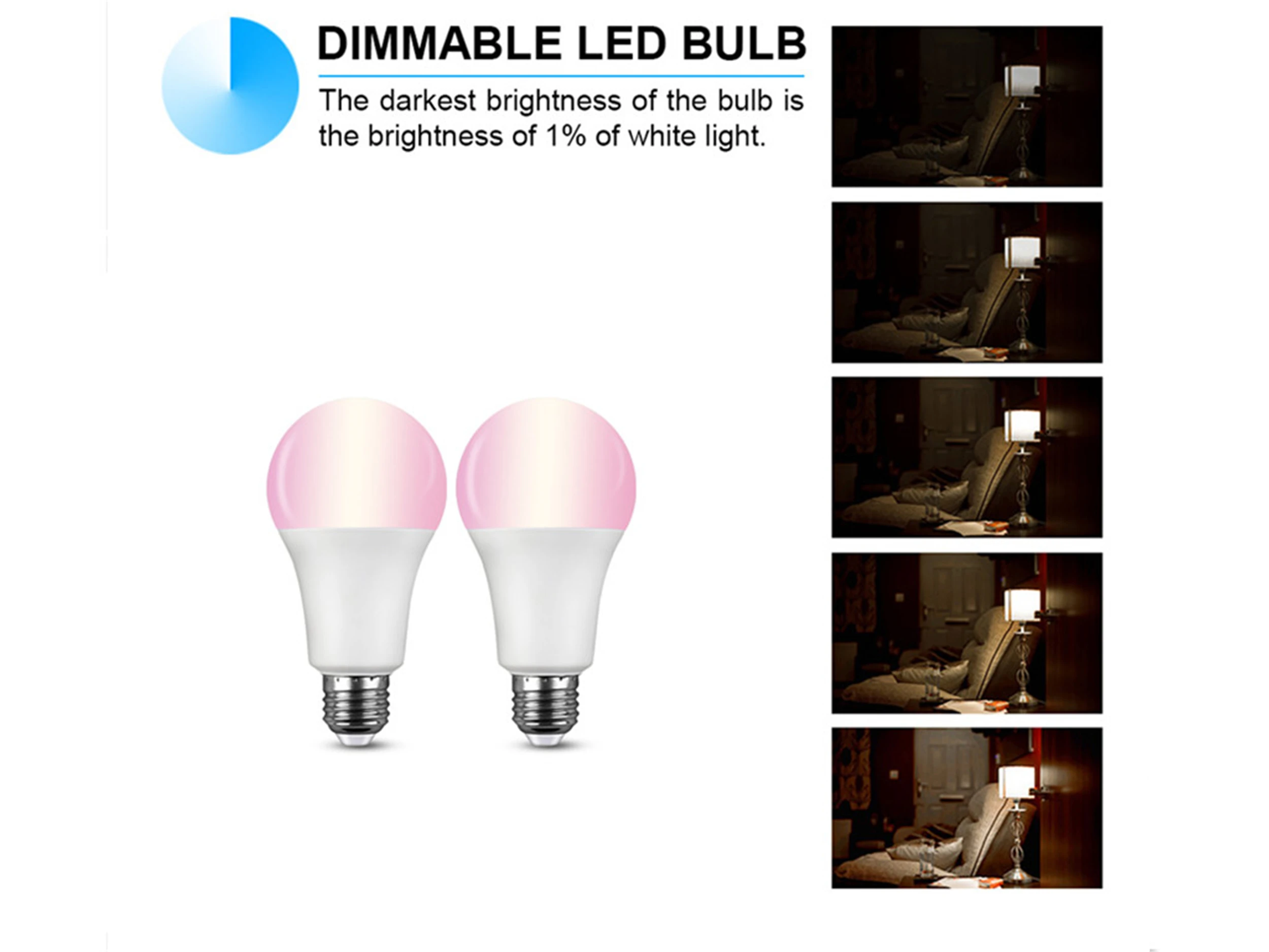 Умная светодиодсветильник лампа для домашсветильник щения 8 Вт E27 изменение