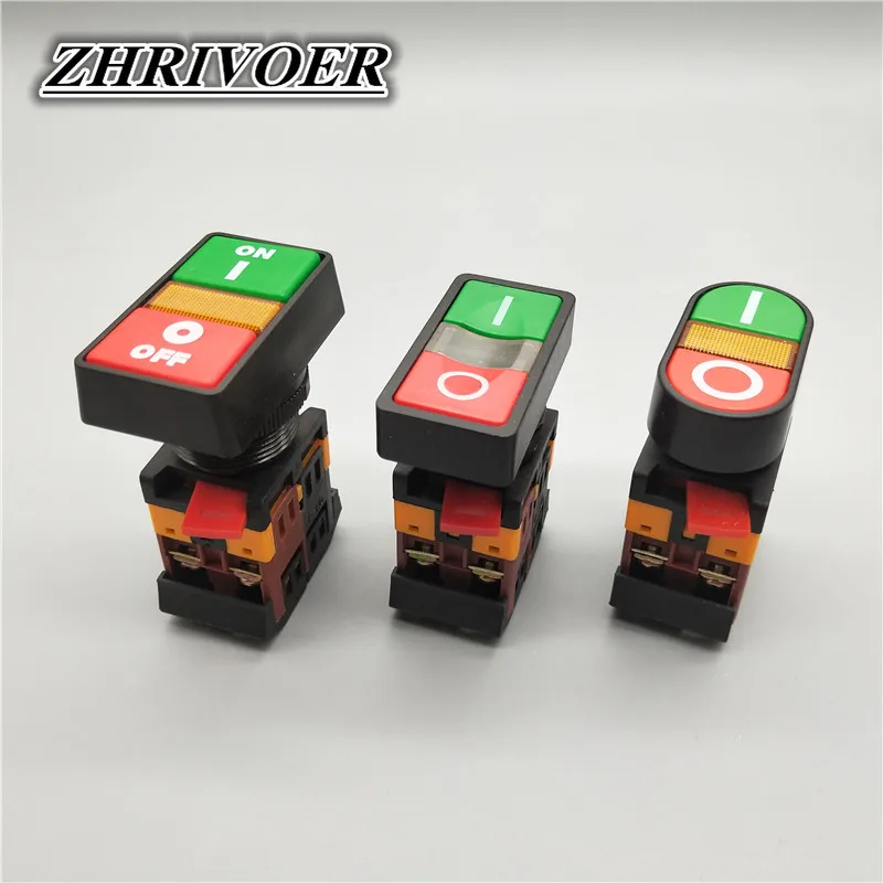 

22mm/25mm/30mm ON/OFF START STOP NO/NC APBB-22N/AS-22N/PPBB-30N Momentary Double Head Push Button Switch with Light 12V 24V 220V