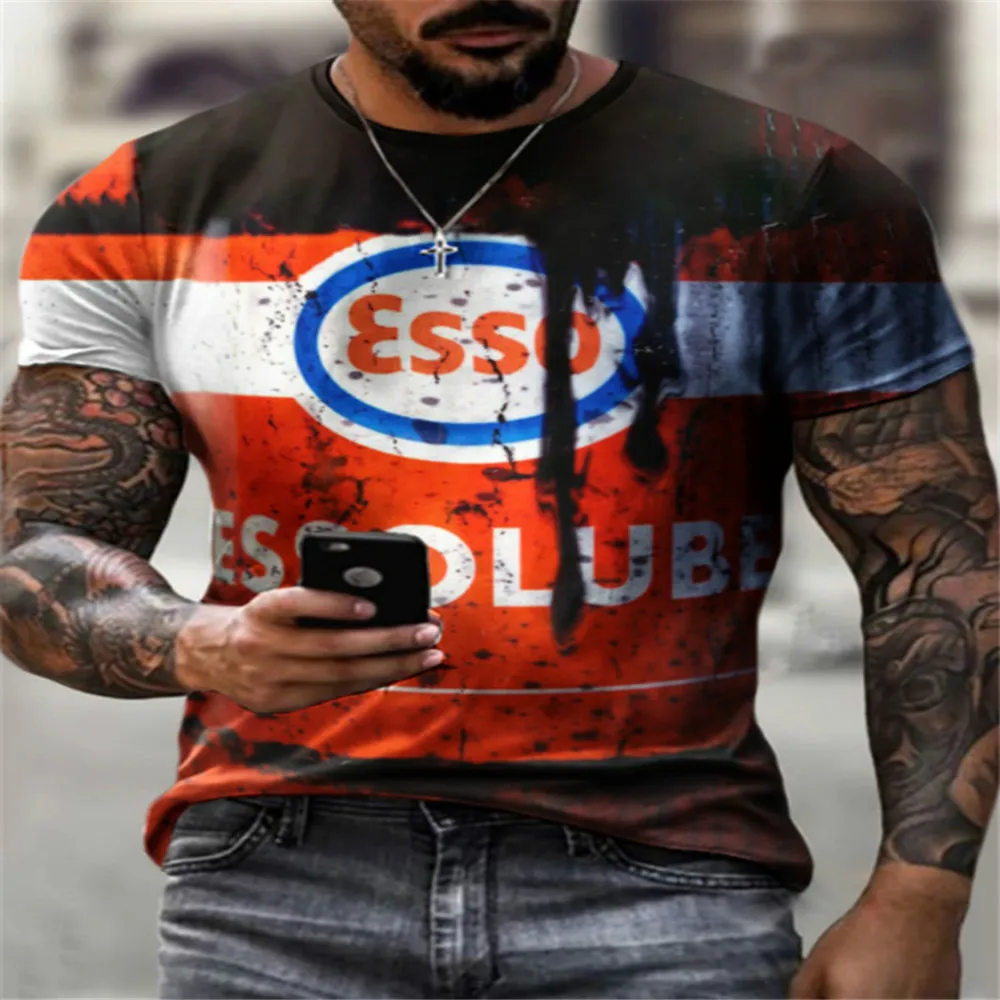 

Summer New 3D Printed T-shirt Street Retro Style Digital Elements Short-sleeved Loose Fashion Casual Short-sleeved Top 2021