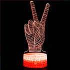 Модель статуи жеста с иконами я люблю тебя или Победа это 3D светодиодный подсвечник светильник USB памятный Настольный логотип Рождественский подарок