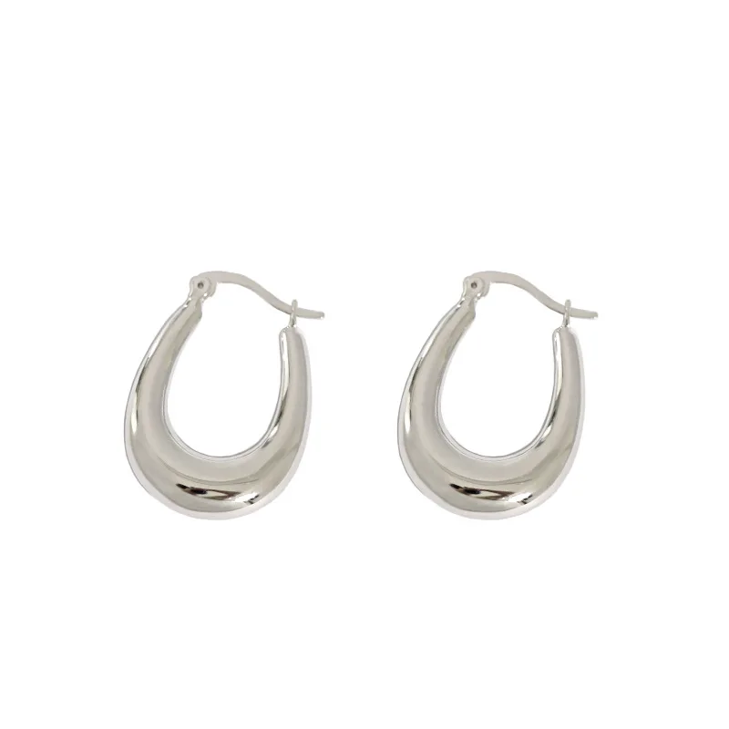 

CH-1294 Korean version of ins niche simple S925 sterling silver earrings 3D silver earrings female 925sliver earrings