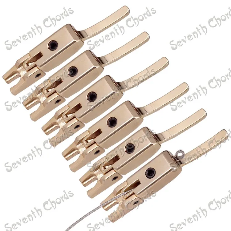 6 pcs 2 farben elektrische gitarre double locking systyem tremolo brücke gesperrt string sattelsaiten durch sattel free global shipping