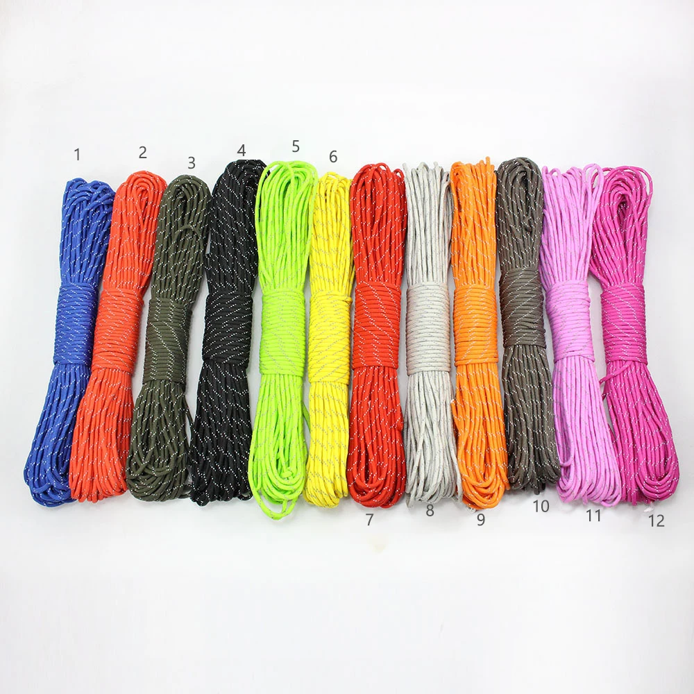 Отражающий свет Paracord 101ft dia.4 мм 7 ядер для скалолазания инструмент выживания в