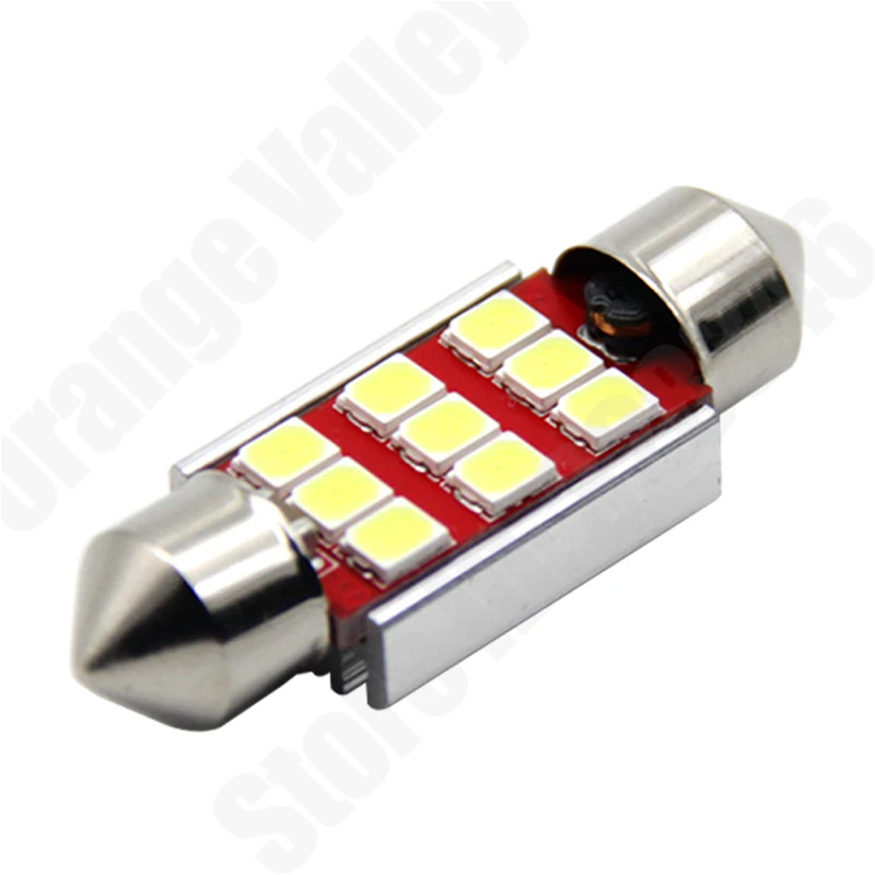 10 шт. c5w led CANBUS 31 36 39 41 мм Festoon C10W 6 лампа 2835 9 SMD 12V для чтения интерьер автомобиля