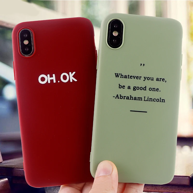 Fashion Phone Cases for IPhone 11 8 7 6s Plus Pro X XS MAX XR Case Positive Letter Soft Silicone Fitted Covers Accessories |