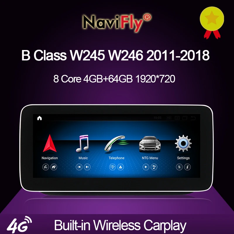 NaviFly Android 10 0 автомобильный DVD GPS плеер для Mercedes Benz B Class W245 W246 B180 B200 B260 B300 2012-2019 Qualcomm