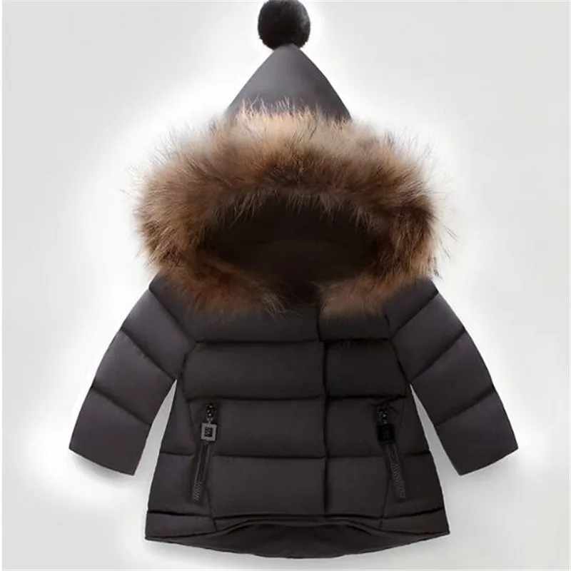 Baby Girls Coat Thick Warm Cotton Real Fur Winter Hooded Newborn Jackets Coats Infant Toddler Outerwear Clothing 1-4Y | Детская одежда