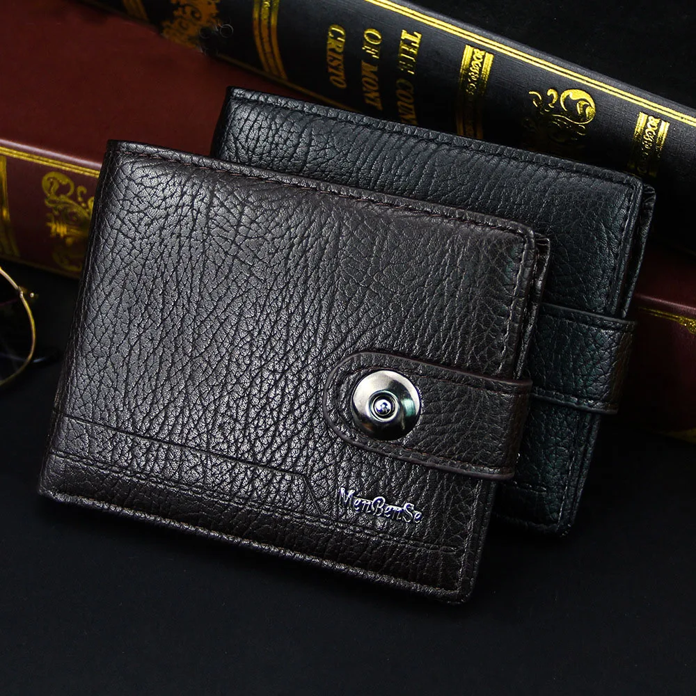 

wallet for men made of natural leather portfel meski short Men's Wallets male money clip small carteira masculina couro erkek