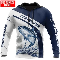 custom name tuna fishing 3d printing mens hoodie sweatshirt autumn unisex zip hoodie streetwear casual tracksuits kj773