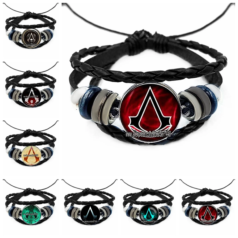 Кожаные браслеты с изображением знака убийцы многослойные амулетные в стиле