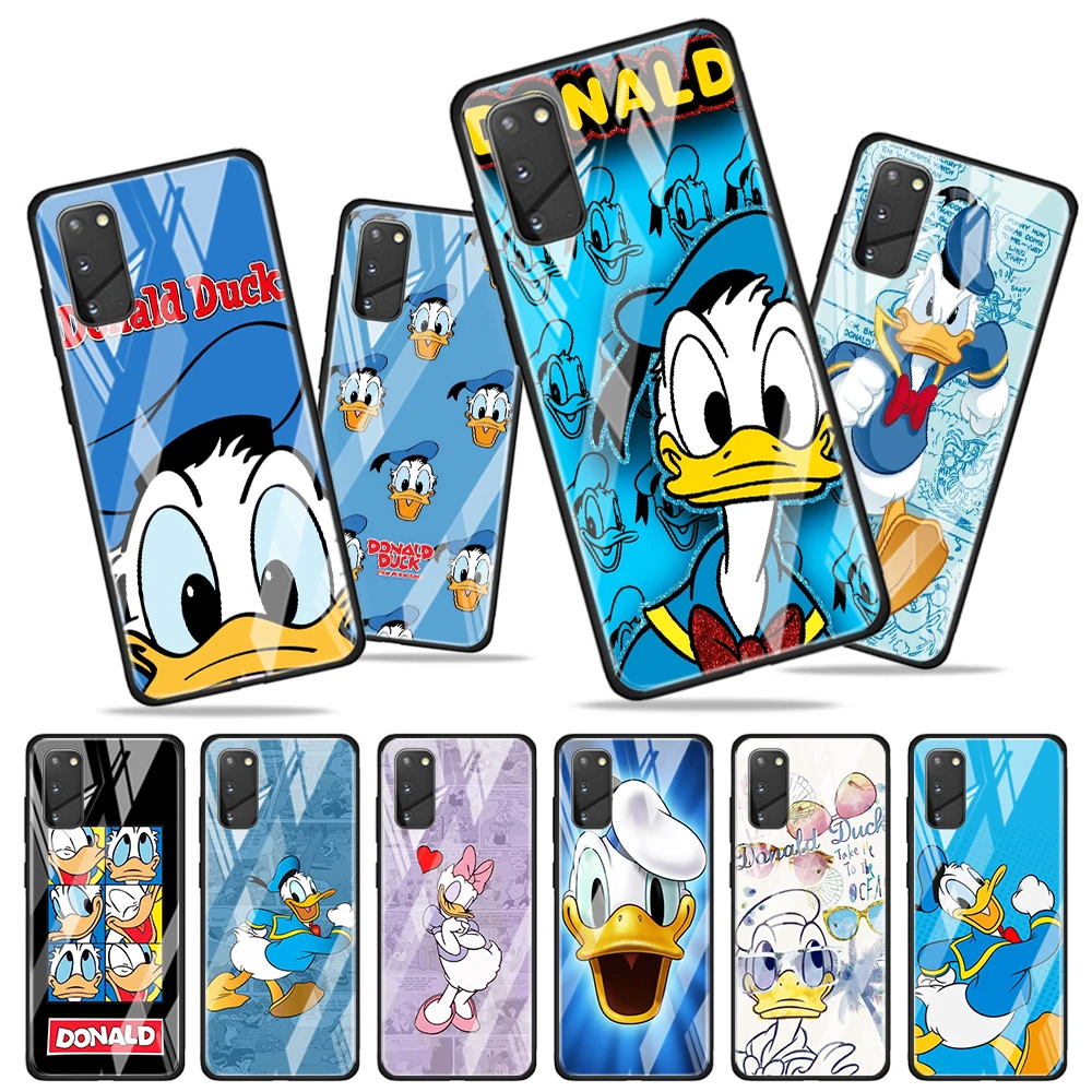 

Donald Duck for Samsung Galaxy S20 FE Ultra Note 20 S10 Lite S9 S8 Plus Luxury Tempered Glass Phone Case Cover