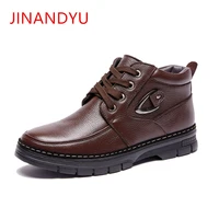 winter warm men boots shoes genuine leather thick wool mens shoes brown black snow boots men anti slip formal dress boot oxfords