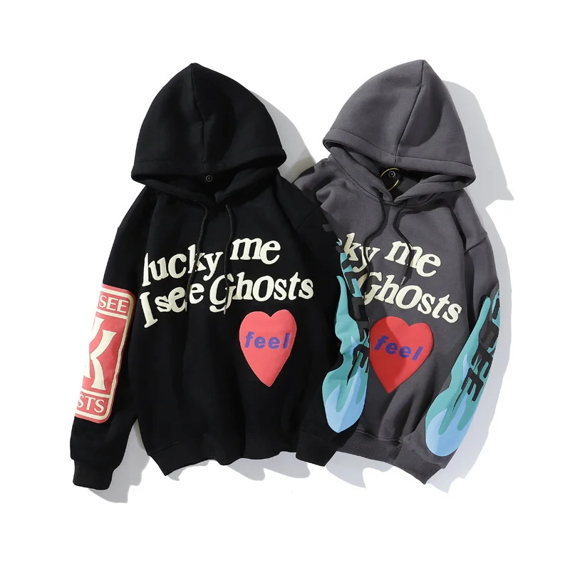 

2021 European and American new Kanye West graffiti alphabet print autumn/winter sweaters for men and women