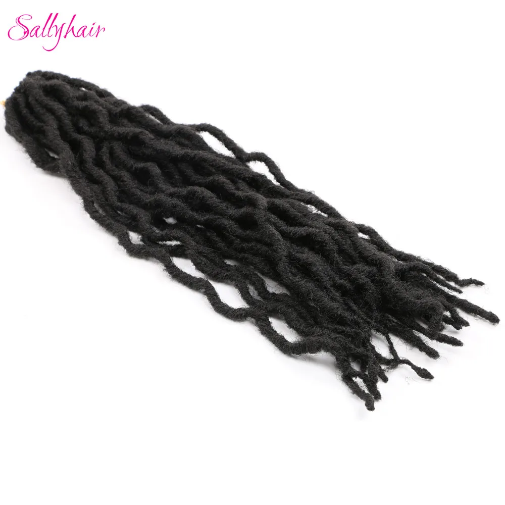 # 1B Sallyhair вязанные косички для наращивания волос 24 пряди/упаковка Faux locs Curly Ombre синтетические плетеные волосы 18 дюймов - Цвет: # 1B