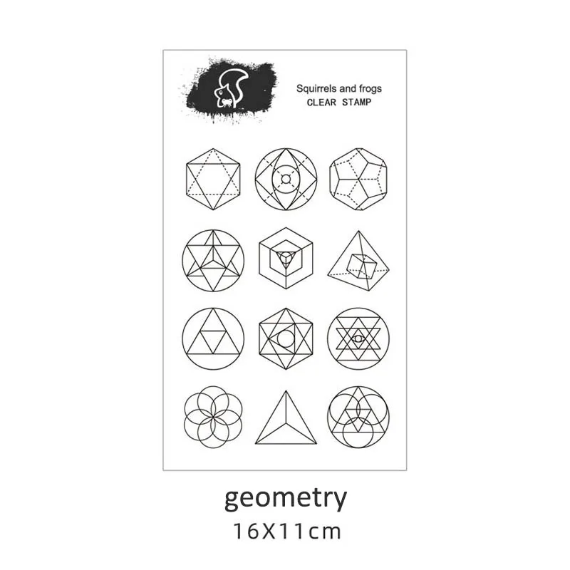 geometry 1 шт. силиконовый прозрачный чистый 6 геометрическая фигура декоративные штампы "сделай сам" Скрапбукинг фото декоративные украшения Бумага карты ремесленничество - Цвет: geometry