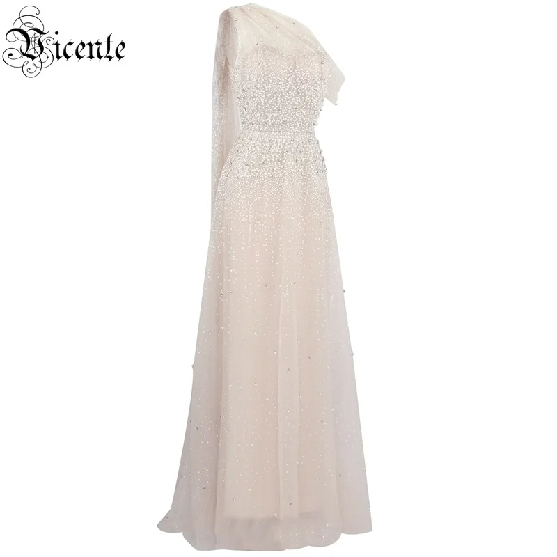 VC Бесплатная доставка новинка 2020 шикарное платье сексуальное на одно плечо с