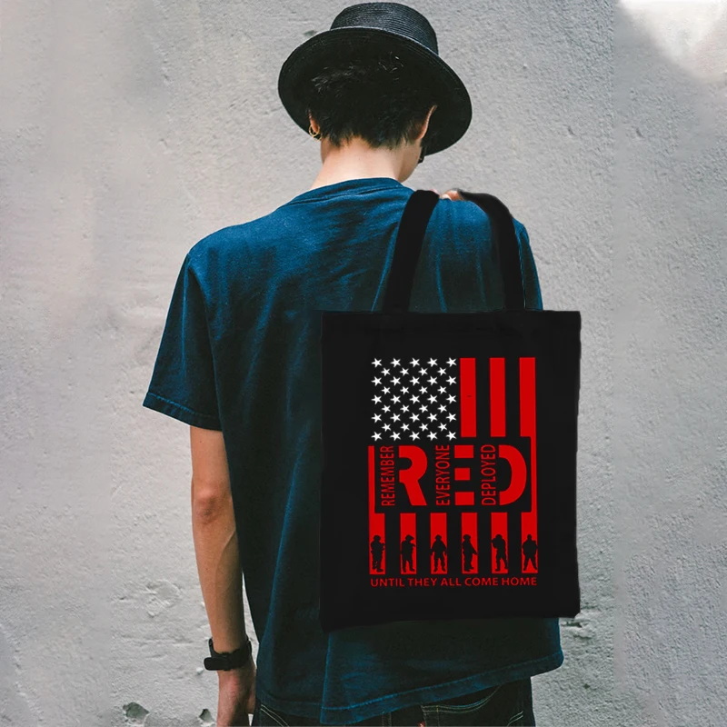 

Remember Everyone Deployed Graphic Tees Red Friday Men Tshirt American Flag Military Shirts 4th of July Black Tee Casual