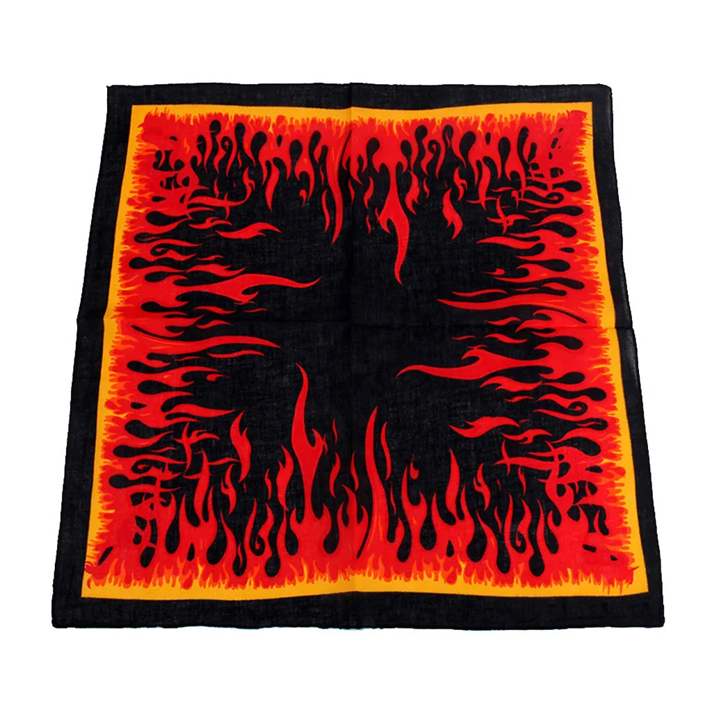Женский шарф с принтом пламени женский квадратной головкой шарфы бандана