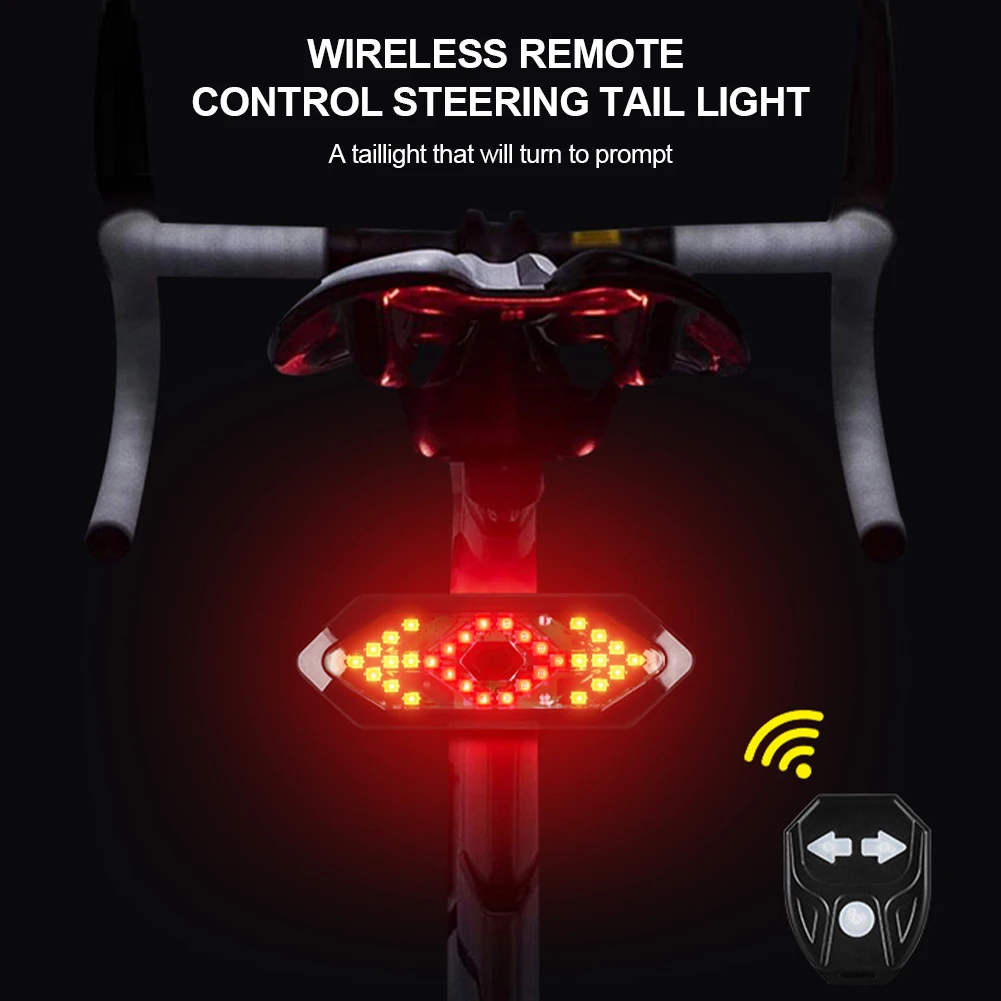 

Bicycle Tail Light Turn Signal Rechargeable Smart Wireless Remote Control Warning Light LED Horn Light Waterproof Safety Light