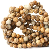 2021 jewelry accessories natural round picture stone beads