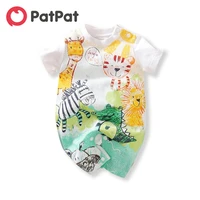 patpat 2020 new arrival summer and spring baby animal print bodysuit one pieces colorful baby boys and girls clothes