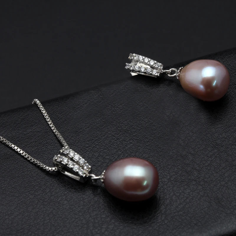 Женское Ожерелье Подвеска из натурального пресноводного жемчуга серебряная