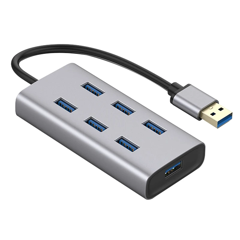 

Multi USB 3.0 Hub Splitter High Speed 7 Port All in One for PC Windows Computer Accessories