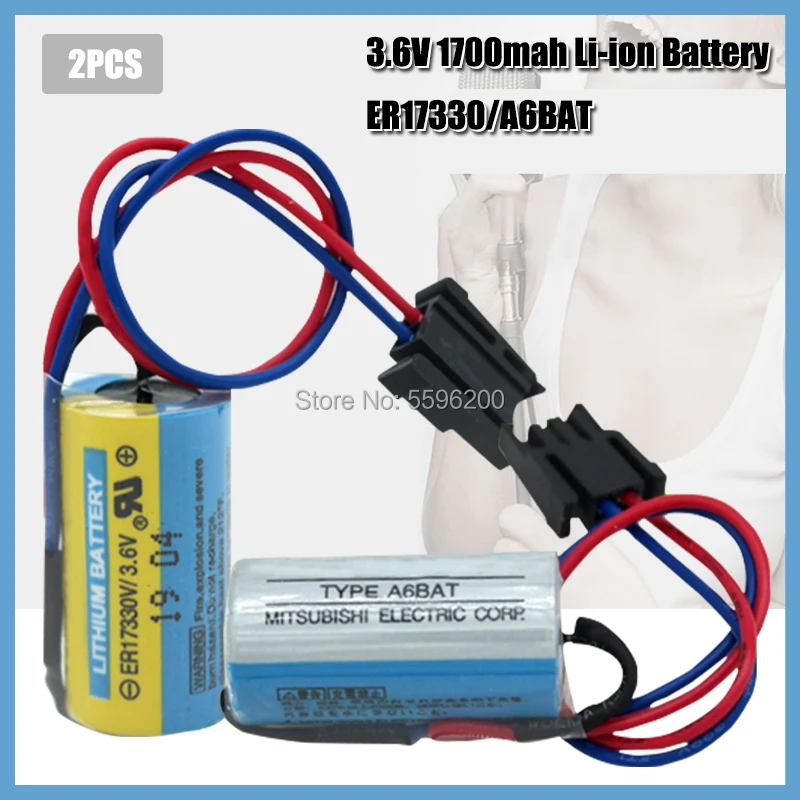 

2pcs Original NEW ER17330V 3.6V PLC Battery Batteries For Mitsubishi Servo A6BAT PLC Battery