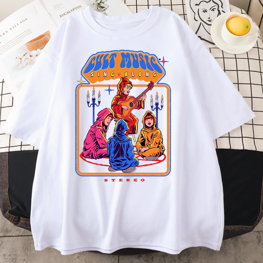 

let's Summon Demons Hip Hop Style Print T Shirts Women Harajuku Soft Tops Fashion Crewneck Tshirt Oversized Soft Female T-Shirts