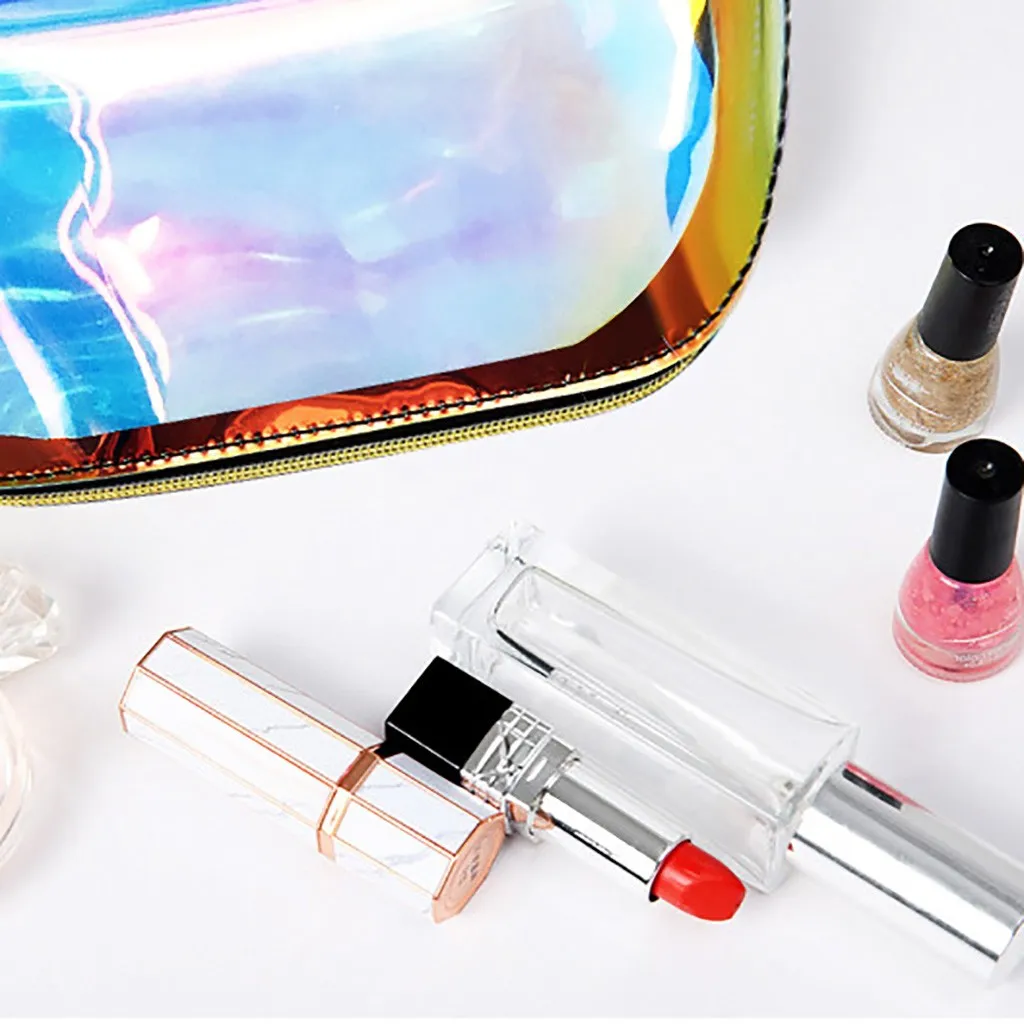 Женская модная Лазерная волшебная сумка для макияжа прозрачная гелевая Сумка