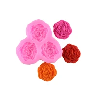peony flower silicone molds wedding cupcake topper fondant cake decorating tools soap resin clay candy chocolate gumpaste moulds