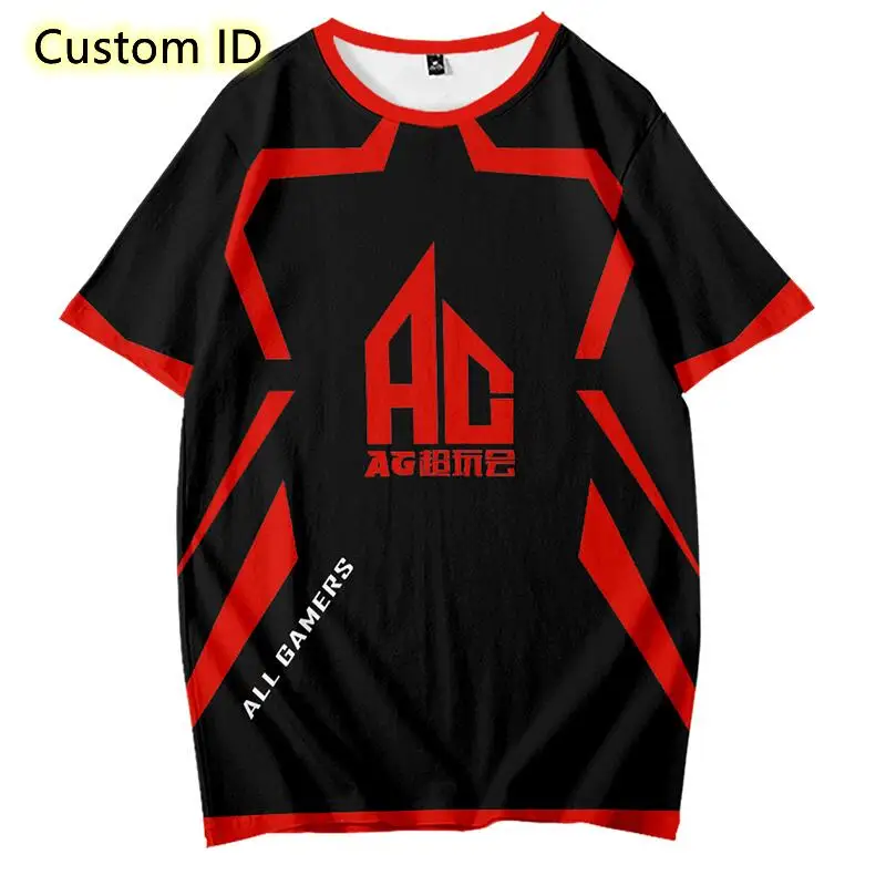 

2021 new G2 gaming team uniform 3D digital printing quick-drying sports T-shirt short-sleeved custom ID super sizeHarajuku T-shi